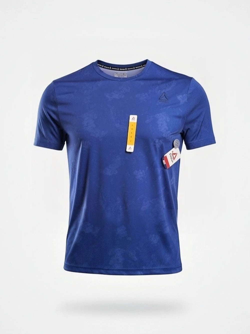 Reebok Men's Active Short Sleeve Camo Delta Logo Tee Blue